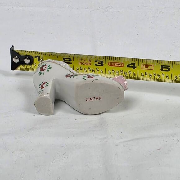 Vintage Porcelain Shoe Figurine w/ Pink Rose & Floral Design - Picture 4 of 6